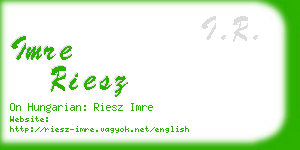 imre riesz business card